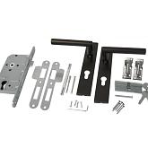 RVS luxe deurbeslagset zwart gecoat (incl. duimen)