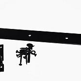 Hengset plaatduim en bevestiging zwart met punt Ø16mm 50cm