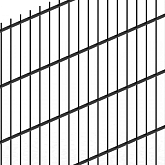 Hillfence scherm dubbele staafmat zwart 250x183cm