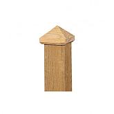 Paalornament piramide hout 9x9cm