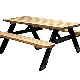 Picknicktafel Easy met zwart onderstel bladmaat 180x70cm