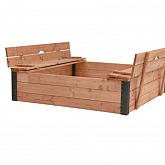 Douglas zandbak Roy met deksel/zitbank 120x120x30cm
