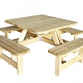 Picknicktafel Vierkant groen geïmpregneerd bladmaat 115x115cm