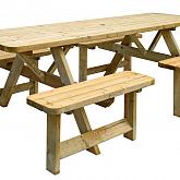 Picknicktafel Family groen geïmprgeneerd bladmaat 70x240cm