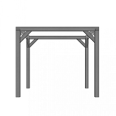 Vuren pergola houtpakket zwart gedompeld 300x300cm tbv. strak doek 292x292cm