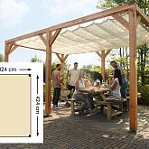 Douglas pergola houtpakket kleurl. geïmpregneerd 324x424cm t.b.v. harmonica schaduwdoek 290x400cm