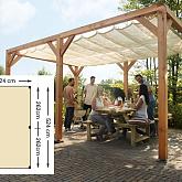 Douglas pergola houtpakket kleurl. geïmpregneerd 324x524cm t.b.v. harmonica schaduwdoek 290x500cm