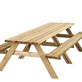 Picknicktafel Lange Jan groen geïmpregneerd bladmaat 300x70cm