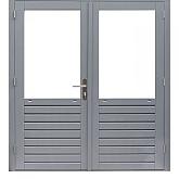 Hardhouten dubbele 1-ruits deur Prestige met dubbelglas grijs gegrond 202x221cm