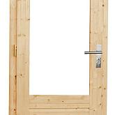 Vuren enkele 1/3-ruits opdekdeur blank met 5-puntssluiting en dubbelglas linksdraaiend 90x201cm