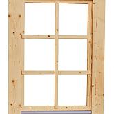 Vuren draai-/kiepraam blank met dubbelglas 84,4x120,4cm