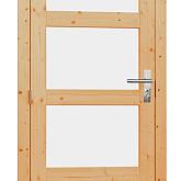 Vuren enkele 4-ruits deur blank linksdraaiend 90x201cm