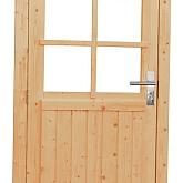 Vuren enkele 6-ruits deur blank linksdraaiend 90x201cm