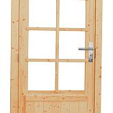 Vuren enkele 8-ruits deur blank linksdraaiend 90x201cm