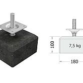 Betonpoer LAAG antraciet 18x18x10cm M20 (incl. set W19054) UITLOPEND