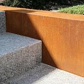 Overzetstuk muurelement Corten recht 150x30x12,8cm