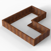 CortenBloembak Module+ L-vorm 90x180x180x28 cm
