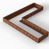 Corten Bloembak Module+ L-vorm 90x300x300x28 cm