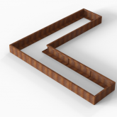 CortenBloembak Module+ L-vorm 90x360x360x28 cm