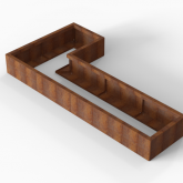 CortenBloembak Module+ L-vorm 60x120x240x28 cm
