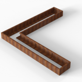 CortenBloembak Module+ L-vorm 60x330x330x28 cm