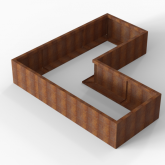 CortenBloembak Module+ L-vorm 90x210x210x42 cm