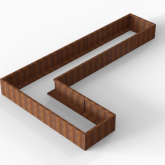 CortenBloembak Module+ L-vorm 90x450x270x42 cm