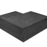 O.H. Traptrede buitenhoek (37/15cm) Carbon 60x60cm
