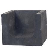 U-element hoekstuk zwart 40x50x40cm