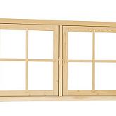 Vuren dubbel uitzetraam blank 141,2x83,7cm