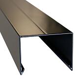 Aluminium afdekkap zwart met sponning (5,1cm) 4,5x6,1x179,5cm