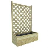 Bloembak rechthoek met dubbele trellis 140x90x40cm