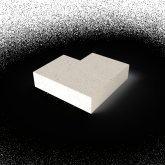 O.H. Traptrede buitenhoek (37/15cm) Creme 60x60cm