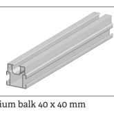 Aluminium balk met dubb. kamer 2200x40x40mm
