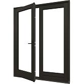 Stapeldorpeldeur met glas dubbel meranti zwart 2x deur 83,4x216,9 + kozijn 178x226,3cm (incl. DTS en deurbeslag)