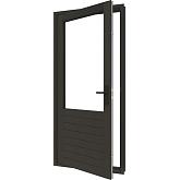 Stapeldorpeldeur met glas meranti zwart linksdraaiend deur 93x216,9 + kozijn 103,8x226,3cm (incl. DTS en deurbeslag)