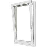 Draai-/kiepraam meranti wit linksdr. raam 70x98,5 + kozijn 77,4x107,4cm (incl. raambeslag)