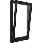 Draai-/kiepraam meranti zwart rechtsdr. raam 70x98,5 + kozijn 77,4x107,4cm (incl. raambeslag)