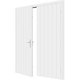 Plaatdeur dubbel wit 2 deuren 93x211,5 + kozijn 199,9x218,9mm (incl. hang- en sluitwerk)