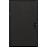 Plaatdeur enkel zwart rechtsdraaiend deur 93x211,5 + kozijn 106,4x218,9cm (incl. hang- en sluitwerk)