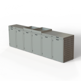 Container ombouw 240L 3 stuks Taupe met vast deksel