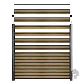 Modular schermvulling composiet Triple rhombus Oak & Black 180x180cm