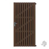 Composiet tuindeur Dark Line Stripes black dark brown 90x180cm (incl. beslag)