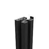 Boston aluminium H-paal 7,5x7,5x300cm Ral9005 incl. afwerkingsprofiel 4x24mm