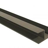 Stalen hoekprofiel gepoedercoat t.b.v. H-gleufpaal kwartsgrijs 4x8x220cm