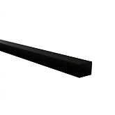 Stalen eindprofiel gepoedercoat t.b.v. H-gleufpaal zwart 3,4x3,7x200cm