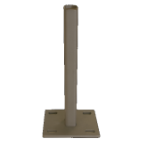 Stalen voetplaat gepoedercoat t.b.v. H-gleufpaal kwartsgrijs 12x15x33cm