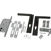 RVS luxe deurbeslagset zwart gecoat (incl. duimen)