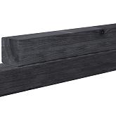 Grenen paal geschaafd zwart 8,8x8,8x270cm