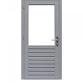 Hardhouten enkele 1-ruits deur Prestige rechtsdraaiend met dubbelglas grijs gegrond 109x221cm